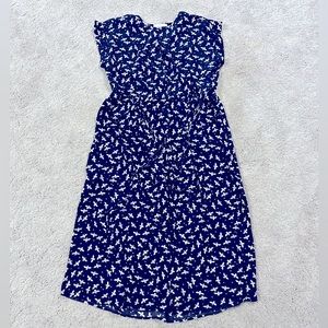 EUC loft maxi dress navy bumble bee print